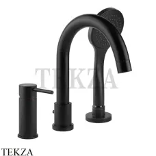 Gessi Emporio Via Tortona Смеситель для ванны на 3 отверстия с переключателем 18637-299, Black XL