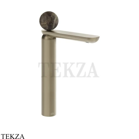 Gessi Perle Смеситель для раковины высокий, с донным клапаном 74153-149, нерж. сталь Brush / никель Brushed