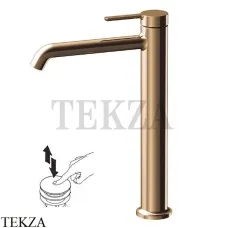 FIMA Carlo Frattini SNAP Смеситель для раковины высокий, с донным клапаном F3111/HZL, Amber Bronza