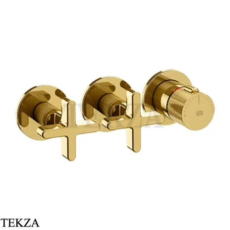 Gessi INCISO SHOWER Термостатический смеситель, 2 потока, внешняя часть 58434-246, Gold PVD