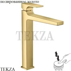 Hansgrohe Metropol Смеситель для раковины 260, с донным клапаном Push-Open 32512990, золото глянец