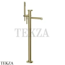 Gessi ANELLO Смеситель для ванны напольный, с гарнитуром 63328-727, Brushed Brass