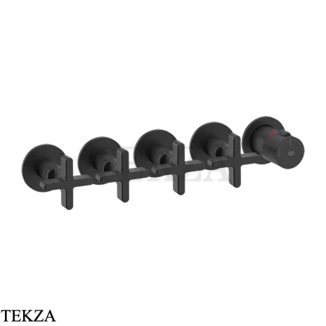 Gessi INCISO SHOWER Термостатический смеситель, 4 потока, внешняя часть 58438-299, Black XL