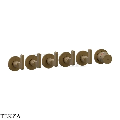 Gessi INCISO SHOWER Термостатический смеситель, 5 потоков, внешняя часть 58340-713, Antique Brass