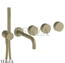Fantini AF/21 Смеситель для ванны, с гарнитуром, внешняя часть 27P6A819B, Matt British Gold PVD