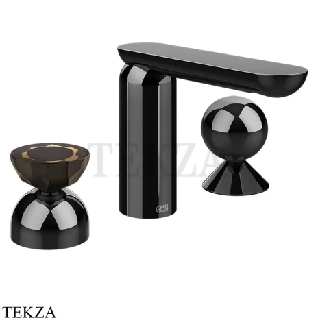 Gessi Perle Смеситель для раковины на 3 отв., без гарнитура 74808-706, black хром глянец
