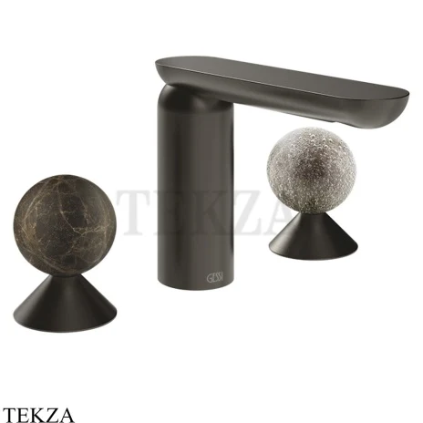 Gessi Perle Смеситель для раковины на 3 отв., без гарнитура 74165-707, black хром Brush