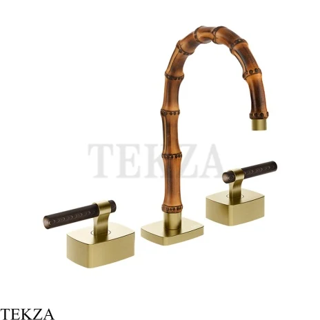 Gessi Jacqueline Смеситель для раковины на 3 отв., без донного клапана 77211-727, шампань Brushed