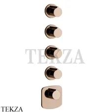 Gessi Ingranaggio-Anello Термостат для душа, 4 потока, внешняя часть 43238-030, Copper глянец