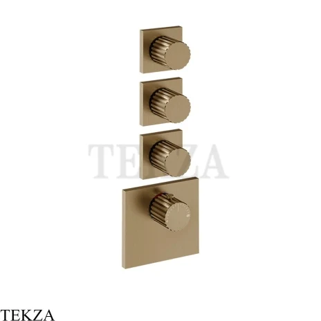 Gessi Incastri Термостат для душа 3 потока, внешняя часть 75306-791, бронза Deep