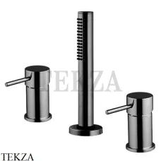 FIMA Carlo Frattini Spillo UP Смеситель на борт ванны без излива, с гарнитуром F3044/1NCS, Brushed black chrome