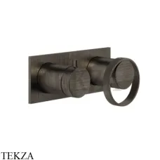 Gessi ANELLO Смеситель для душа с переключателем 2 потока 63379-187, Aged Bronze Gessi ANELLO Смеситель для душа с переключателем 2 потока 63379-187, Aged Bronze
