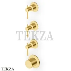 Zucchetti Helm Термостат для душа на 3 потока, внешняя часть ZHL803.XP41, золото brushed