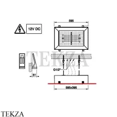 Gessi AFILO Встраиваемая душевая система, 4 функции хромотерапия 57409-279, скрытая часть