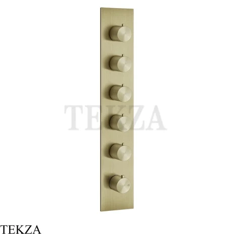 Gessi 316 WELLNESS Термостат 5 выходов на планке, внешняя часть 54520-727, Brushed Brass PVD