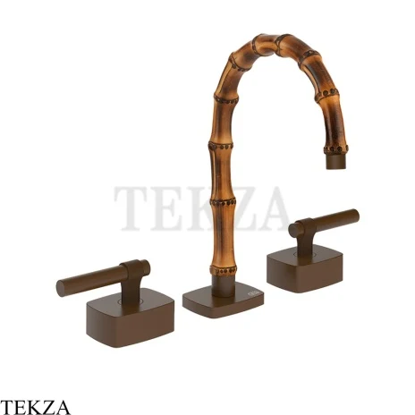 Gessi Jacqueline Смеситель для раковины на 3 отв., без донного клапана 77011-845, бронза Dark Brush