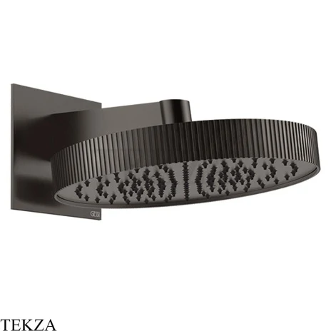 Gessi Incastri Верхняя лейка D30 с кронштейном из стены 75149-707, black хром Brush