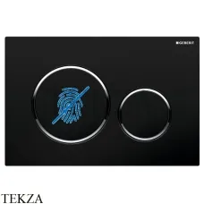 Geberit Sigma20 Клавиша смыва защита от отпечатков пластик 115.882.14.1, черный матовый/хром глянец