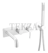 Boheme Uno Смеситель для ванны SET встроенный, с изливом и гарнитуром Uno 464-3-MW Matt White