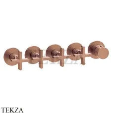 Gessi INCISO SHOWER Термостатический смеситель, 4 потока, внешняя часть 58438-030, Copper глянец