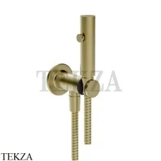 Gessi INCISO SHOWER Гигиенический душ с держателем и выводом для шланга 58153-727, Brushed Brass PVD
