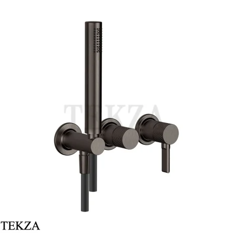Gessi INCISO SHOWER Смеситель для душа с гарнитуром 58345-707, Black Metal Brushed PVD
