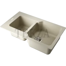 Omoikiri Maru 86-2 Кухонная мойка Tetogranit две большие чаши 4993285 ваниль