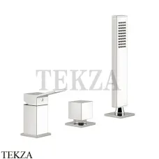 Gessi RETTANGOLO K Смеситель для ванны, без излива 53043-149, Finox Brushed Nickel