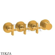 Gessi INCISO SHOWER Термостатический смеситель, 3 потока, внешняя часть 58436-246, Gold PVD