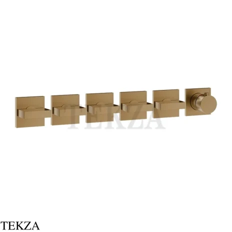 Gessi Rettangolo shower Термостат на 5 потоков, внешняя часть 44340-791, Deep Bronze Brushed PVD