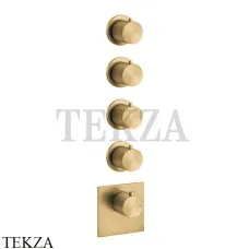 Gessi 316 WELLNESS Термостат 4 выхода, внешняя часть 54508-727, Brushed Brass