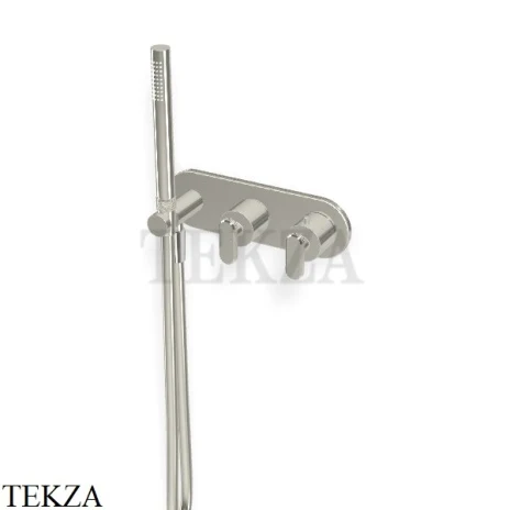 FIMA Carlo Frattini Park Line Термостат для душа, с гарнитуром, внешняя часть F1319WX3LN, Nickel глянец