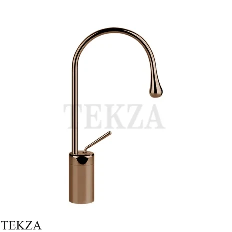 Gessi Goccia Смеситель для раковины высокий, без сливного гарнитура 33604-030, Copper PVD