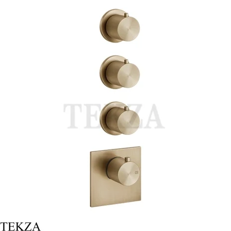 Gessi 316 WELLNESS Термостат 3 выхода, внешняя часть 54506-726, Warm Steel Brushed PVD