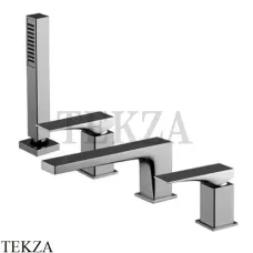 FIMA Carlo Frattini Zeta Смеситель на борт ванны с гарнитуром F3974CN, Black chrome