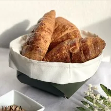 ADJ Корзина-ёмкость для хлеба 15x15 см 0039.55/40, оливковый/горчичный