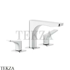 Gessi RILIEVO Смеситель для раковины 3 отверстия, без донного клапана 59012-031, хром глянец