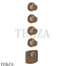 Gessi Ingranaggio-Anello Термостат для душа, 4 потока, внешняя часть 43238-708, Copper Brushed