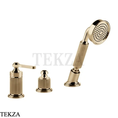 Gessi VENTI20 Смеситель на борт ванны без излива, с гарнитуром 65043-735, Warm Bronze PVD