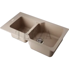 Omoikiri Maru 86-2 Кухонная мойка Tetogranit две большие чаши 4993286 бежевый