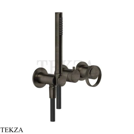 Gessi ANELLO Смеситель для душа на 2 потока, с гарнитуром, внешняя часть 63345-187, Aged Bronze