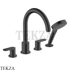 Hansgrohe Vernis Blend Смеситель на борт ванны, с душевым гарнитуром 71456670, черный матовый
