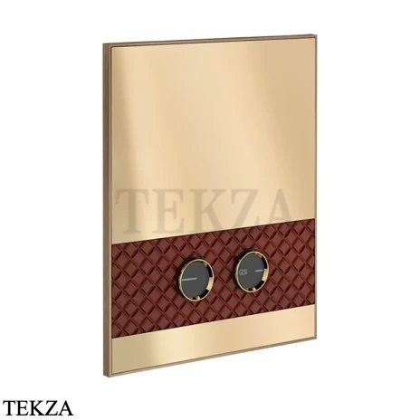 Gessi Pelle Tresse Клавиша смыва для инсталляции Geberit Sigma 8 и Sigma 12, 78911-447, Red Cherry/ Coffee Bronze Br. PVD