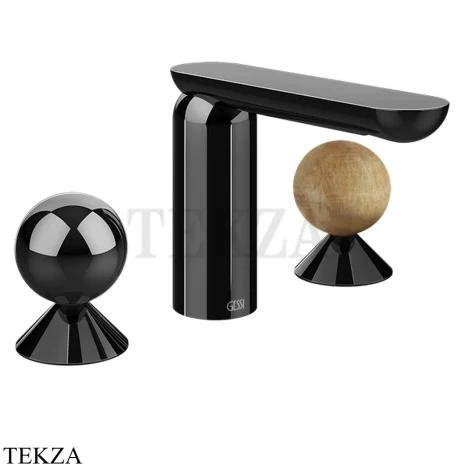 Gessi Perle Смеситель для раковины на 3 отв., без гарнитура 74035-706, black хром глянец