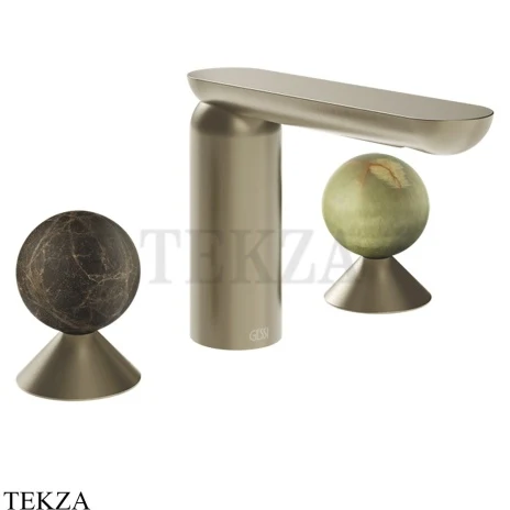 Gessi Perle Смеситель для раковины на 3 отв., без гарнитура 74155-149, нерж. сталь Brush / никель Brushed