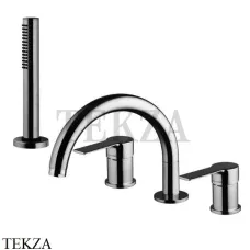 FIMA Carlo Frattini MAST Смеситель на борт ванны, с гарнитуром, F3144NCS, Brushed black chrome