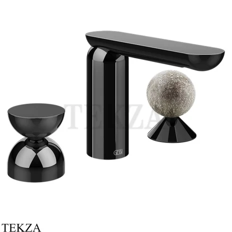 Gessi Perle Смеситель для раковины на 3 отв., без гарнитура 74968-706, black хром глянец
