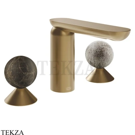 Gessi Perle Смеситель для раковины на 3 отв., без гарнитура 74165-726, бронза Brushed