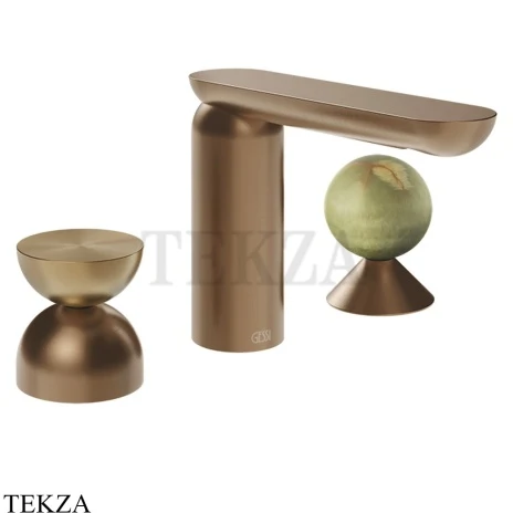 Gessi Perle Смеситель для раковины на 3 отв., без гарнитура 74958-708, медь Brushed
