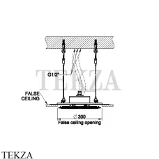 Gessi MINIMALI Встраиваемая душевая система, 3 функции 57809-238, Mirror Steel, скрытая часть